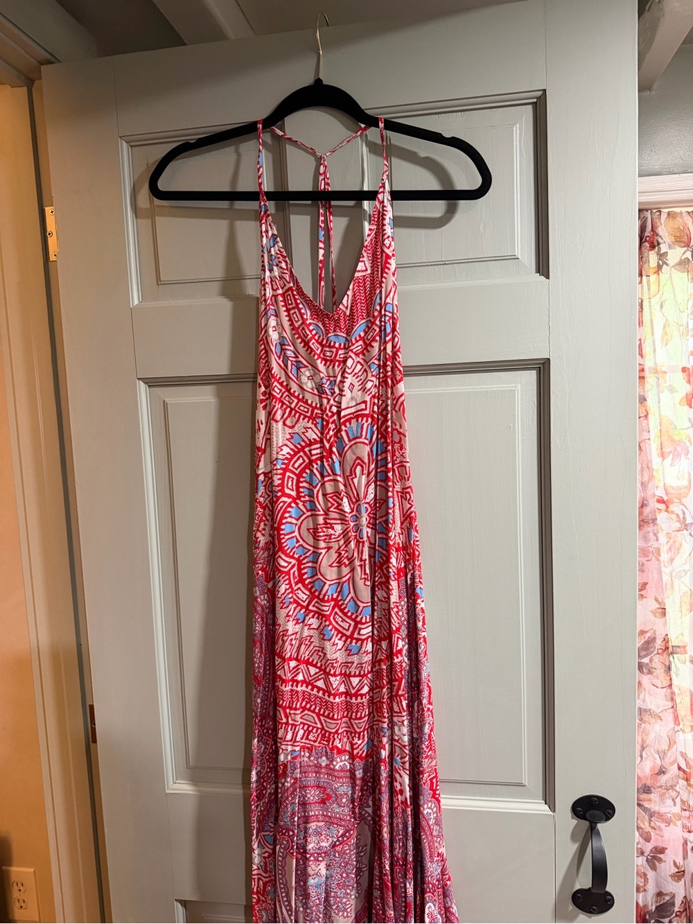 South Moon Under Red & Blue Printed Maxi Dress